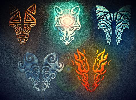 5 Element Wolves by lbdlbdlbd9 on DeviantArt