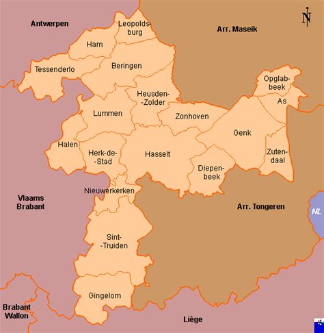 Clickable map of Hasselt arr. (Limburg, Belgium)