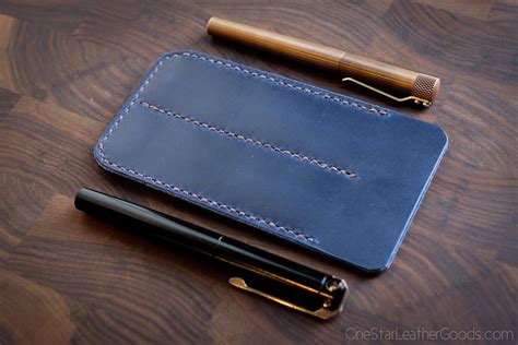 Double Pen Sleeve, Horween Chromexcel leather, pen case, fountain pen ...