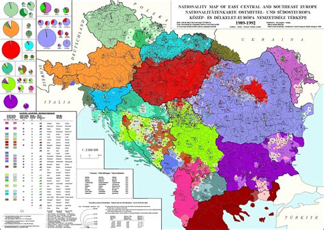 Ethnic map of Central Europe and Northern Balkans, 1989-1992 [2500x1778 ...