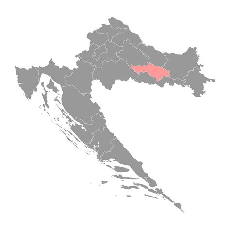 Pozega Slavonia map, subdivisions of Croatia. Vector illustration ...