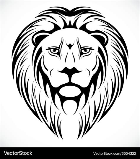 Lions Head Tattoo Design Royalty Free Vector Image