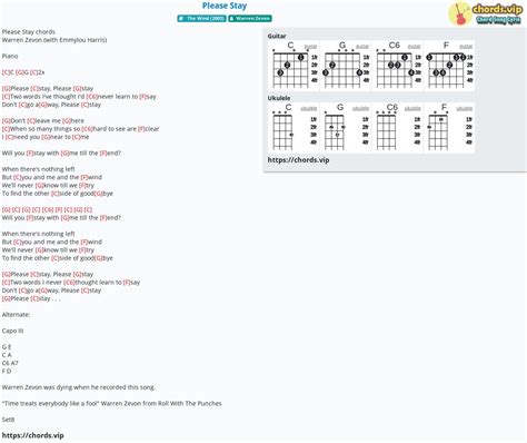 Chord: Please Stay - tab, song lyric, sheet, guitar, ukulele | chords.vip