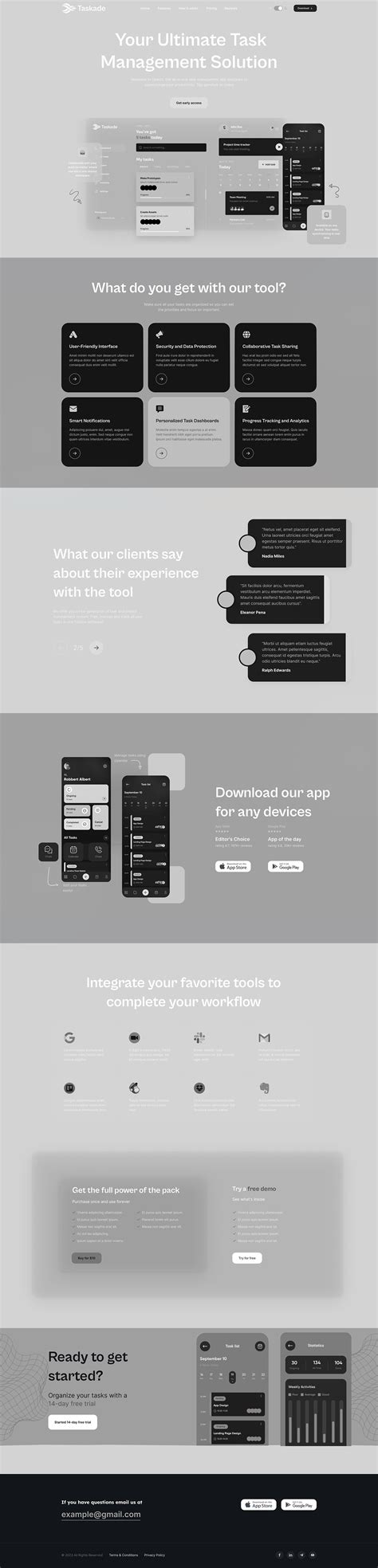 Task Management App Landing Page | Website on Behance