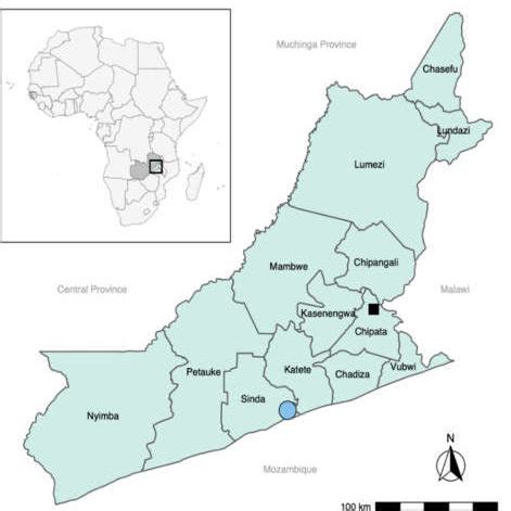 Map showing the study area in Eastern province of Zambia. The study ...