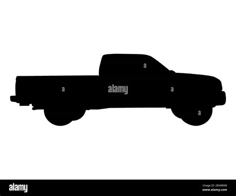 Pickup truck silhouette vector art white background Stock Vector Image ...