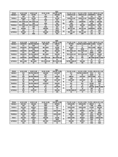 Classwise Time Table 2023-24 | PDF | Natural Sciences | Physical Sciences