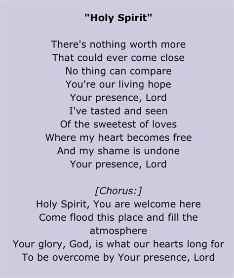 Holy Spirit by Francesca Battistelli part 1 | Christian song lyrics, Christian lyrics, Christian ...