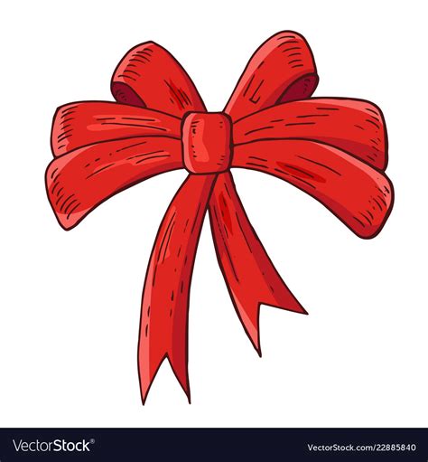 Red bow Royalty Free Vector Image - VectorStock