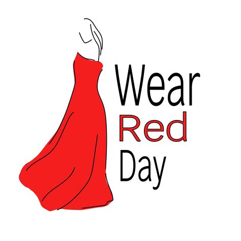 Wear Red Day, Red dress silhouette and text 9788953 Vector Art at Vecteezy