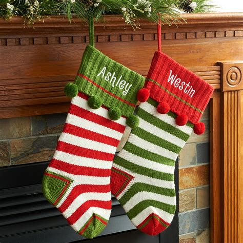 Personalized Striped Knit Christmas Stocking Available In Multiple Colors - Walmart.com ...