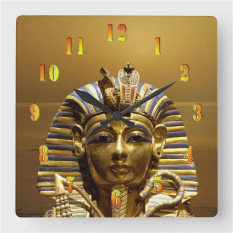 Egypt King Tut Square Wall Clock | Zazzle