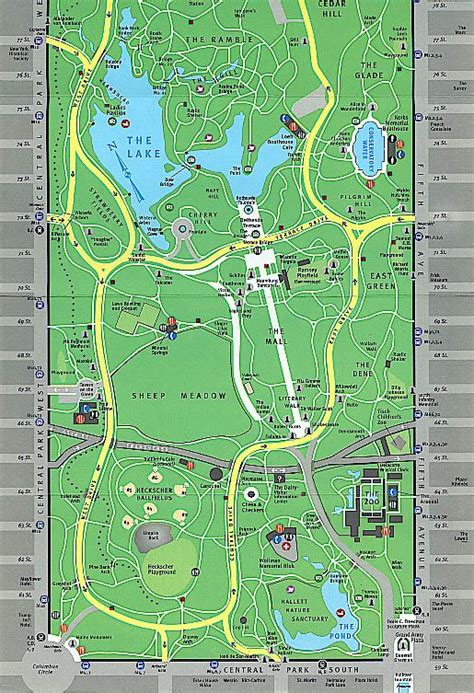 map of central park printable | Barnes & Noble Visitors' Map to Central Park | Nyc | Pinterest ...