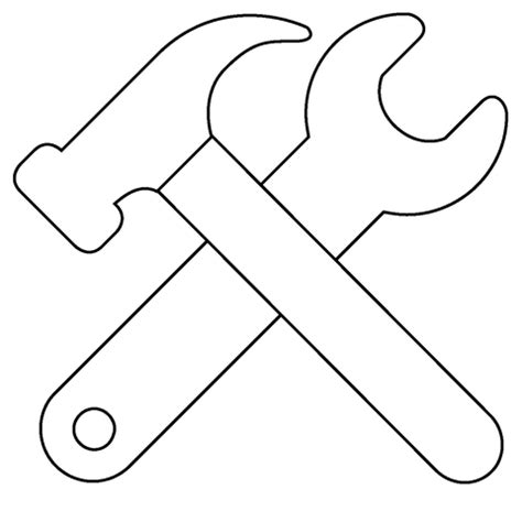 Hammer and Wrench Emoji coloring page | Free Printable Coloring Pages