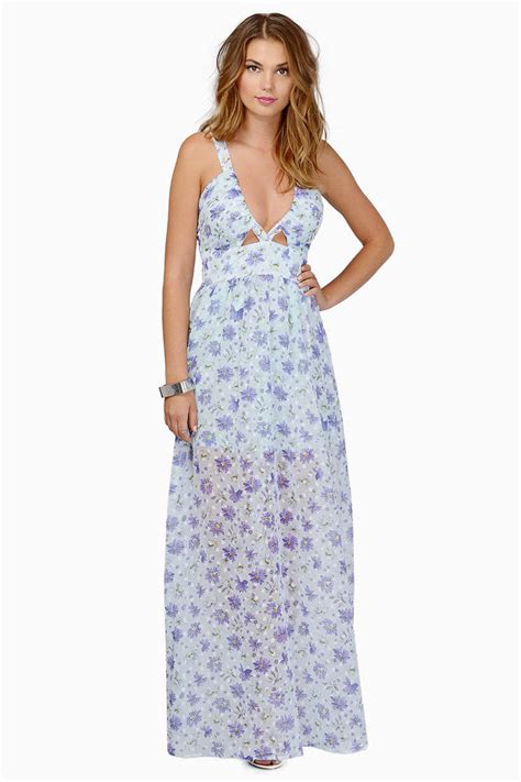Trendy Light Blue Floral Maxi Dress - Floral Print Dress - $18 | Tobi US