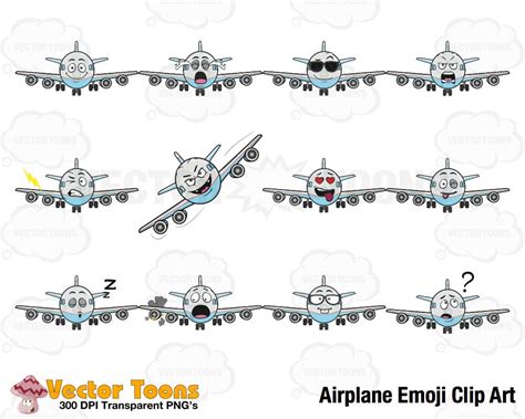 Airplane Emoji Clip Art Digital Clipart Digital Graphics