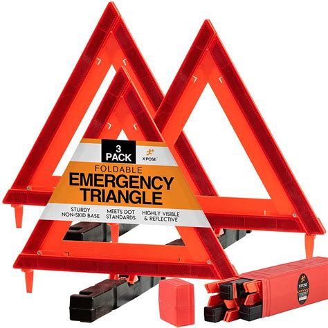 Xpose Safety Reflective Emergency Triangles 3 Pack - Roadside Car ...