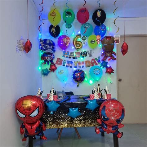 Super Hero theme birthday decorations., Hobbies & Toys, Stationery ...