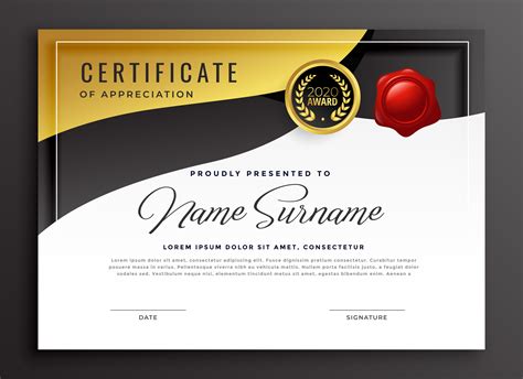 Editable Recognition Certificate Template