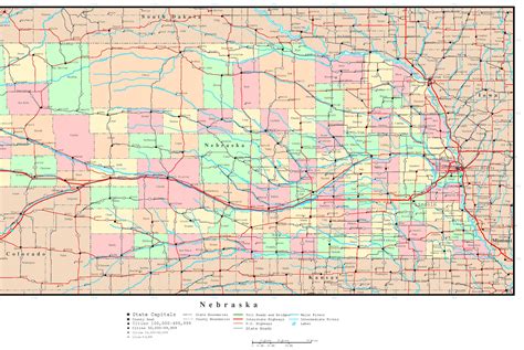 Nebraska - Map of the United States of America