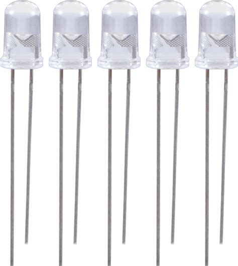 LED - 5mm, Water Clear, High Brightness, Package of 5 | Amplified Parts