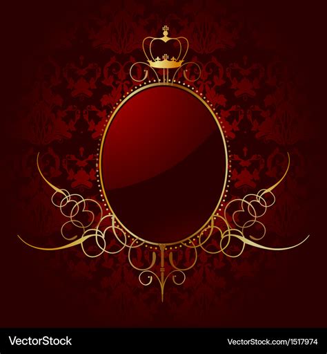 Royal red background with golden frame Royalty Free Vector