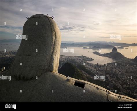 Beautiful sunrise drone view to Christ the Redeemer statue Stock Photo - Alamy