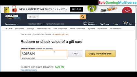 Tutorial For How To Redeem A $50 Amazon Gift Card Code Online On Amazon - YouTube