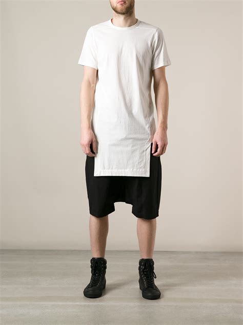 Lyst - Rick Owens Long Length T-shirt in White for Men