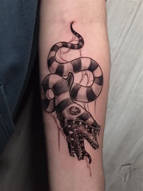 My new sandworm tattoo, what do you think? : r/Beetlejuice