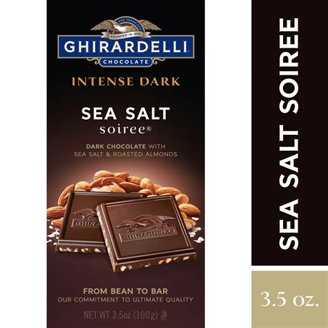 Ghirardelli Intense Dark Chocolate Sea Salt and Roasted Almond Bar - 3 ...