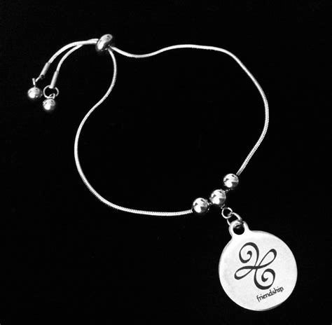 Friendship Symbol Sign Bolo Bracelet Stainless Steel Adjustable Bracel - Jules Obsession