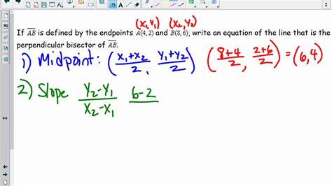 Equation of a Perpendicular Bisector - YouTube