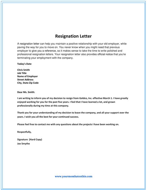 Dos and Don’ts for a Resignation Letter