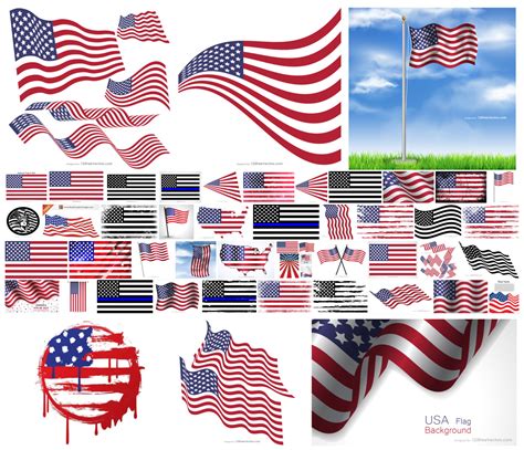 Waving the Colors Of Freedom: Usa Flag in Various Styles | 123freevectors