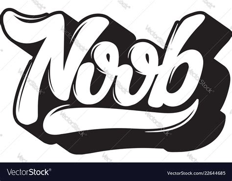 Noob handwritten lettering template for card Vector Image