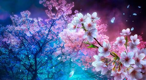 Cherry Blossom Tree At Night Wallpaper