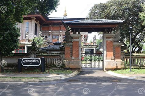 Entrance Gate To the Traditional House Anjunan at TMII Jakarta Editorial Stock Image - Image of ...