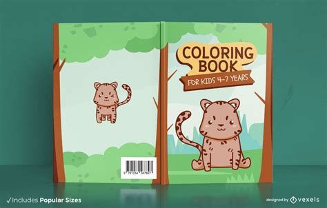 Cute Tiger Animal Book Cover Design Vector Download