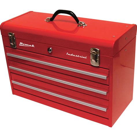 Homak 20in. Industrial 3-Drawer Steel Toolbox, Red | Northern Tool + Equipment