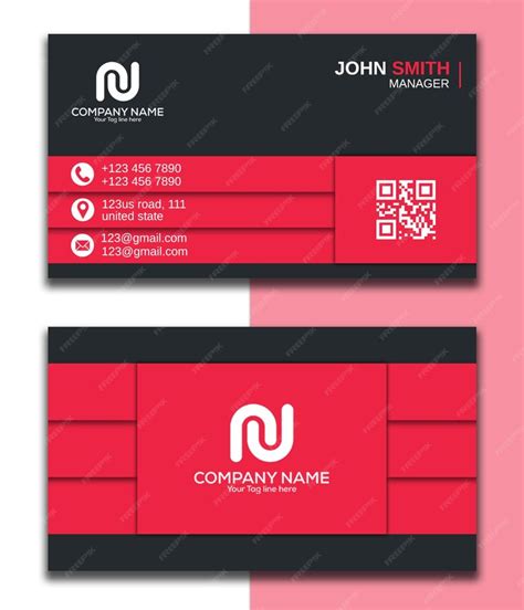 Premium PSD | Red business card design psd file