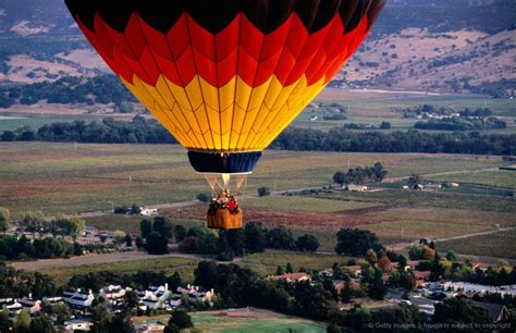 Hot air balloons over a vineyard, Napa Valley.California. | Hot air ...