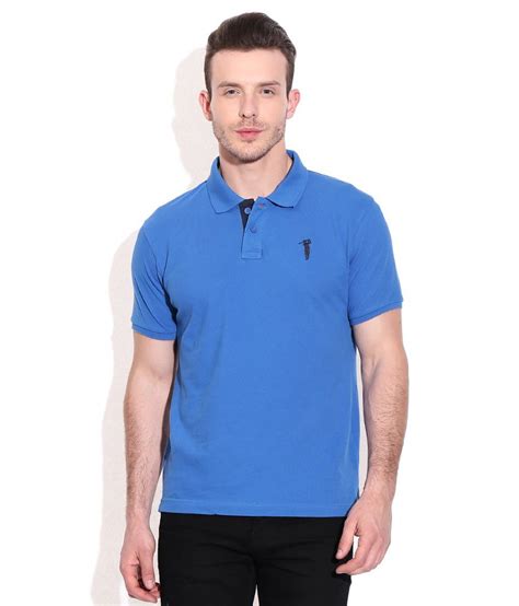 Bossini Blue Cotton Polo T-shirt - Buy Bossini Blue Cotton Polo T-shirt Online at Low Price ...