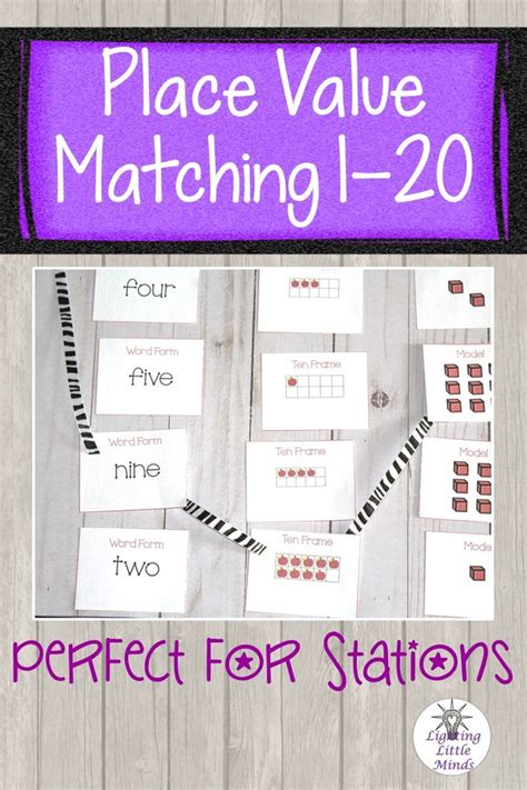 Place Value Matching Game Numbers 1-20 | Identifying Numbers 1-20 | Elementary math classroom ...