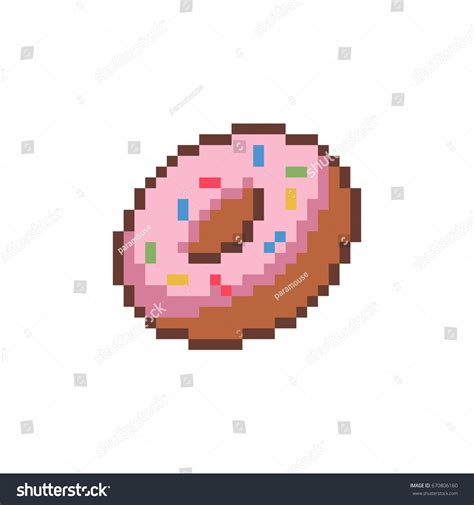 Pixel Style Delicious Donut Isolated Vector Stock Vector (Royalty Free) 670806160 | Shutterstock