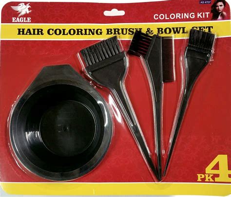 Hair Dye Color Brush Bowl Combo Coloring Brush Kit 4 pcs Set Tint Tool Bleach