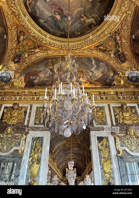 Versailles Castle interiors Stock Photo - Alamy