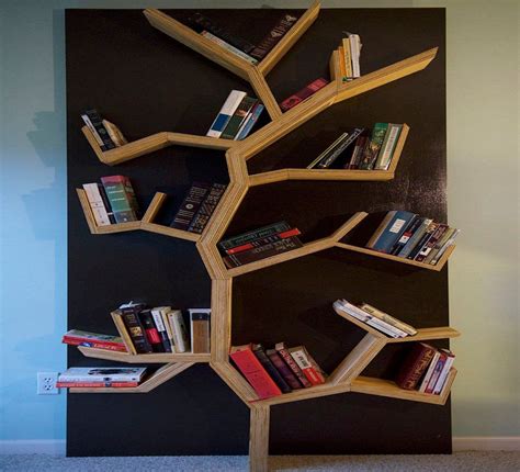 +22 Tree Bookshelves References - wall mounted bench