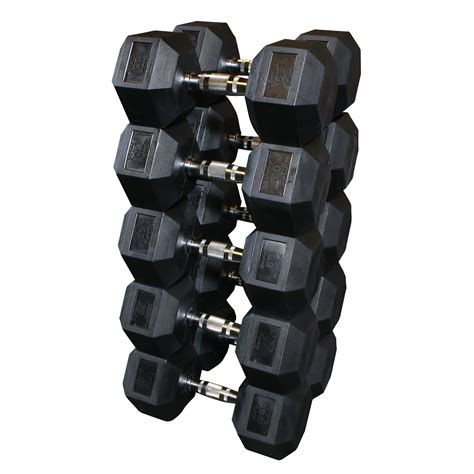 Body-Solid Rubber Hex 55-75 lb. Dumbbell Set