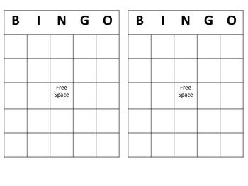 Free Blank Bingo Template For Teachers - FREE PRINTABLE TEMPLATES